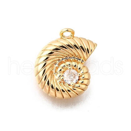 Brass Pave Clear Cubic Zirconia Charms KK-C096-14C-G-1