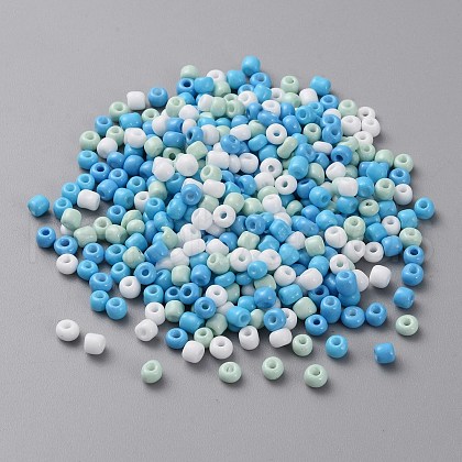 Opaque Glass Round Seed Beads GLAA-TAC0017-05B-1