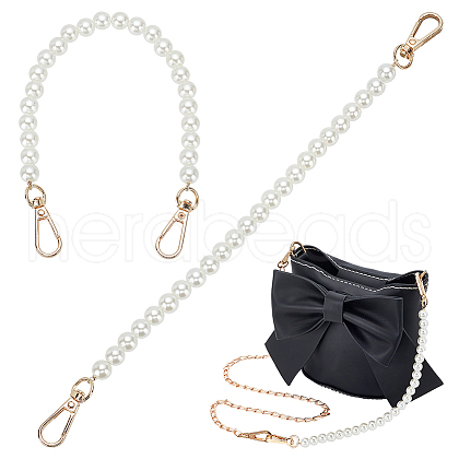   2Pcs Plastic Imitation Pearl Bag Chain Shoulder FIND-PH0018-52-1