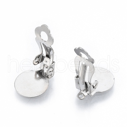 304 Stainless Steel Clip-on Earring Findings STAS-N092-168P-1