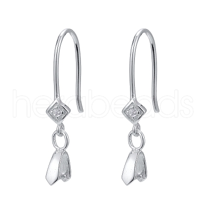 Anti-Tarnish Rhodium Plated 925 Sterling Silver Earring Hooks STER-F033-61P-1