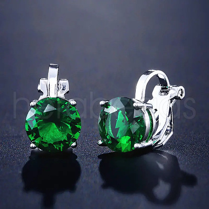 Brass Cubic Zirconia Clip-on Earrings WGE68B6-05-1