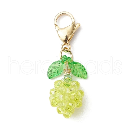 Lemon Glass Seed Beaded Pendant Decorations HJEW-MZ00225-1