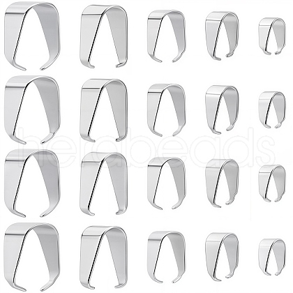 SUNNYCLUE 200Pcs 5 Size 201 Stainless Steel Snap on Bails STAS-SC0005-55-1