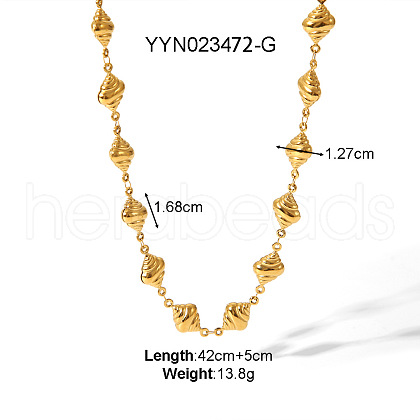 316L Surgical Stainless Steel Seashell Heart Link Chain Necklaces for Elegant European Style BF6500-5-1