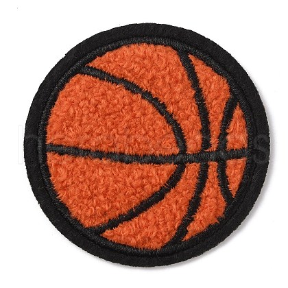 Sports Ball Theme Computerized Towel Fabric Embroidery Iron on Cloth Patches PATC-WH0007-23D-1