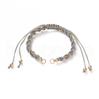Adjustable Polyester Braided Cord Bracelet Making AJEW-JB00848-08-1