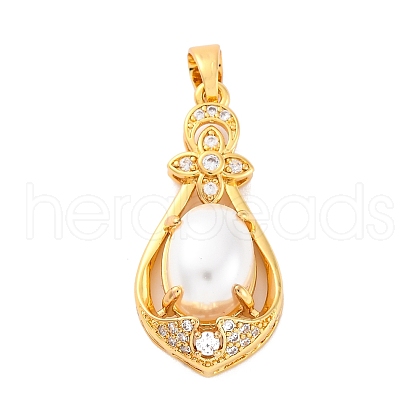 Brass Micro Pave Cubic Zirconia Pendants KK-F894-01G-1