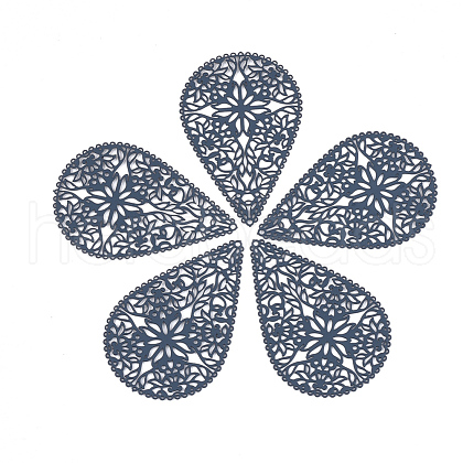 430 Stainless Steel Filigree Pendants STAS-S108-15B-1