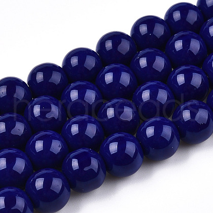 Opaque Solid Color Glass Beads Strands GLAA-T032-P10mm-03-1