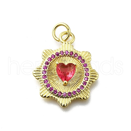 Brass Micro Pave Cubic Zirconia Pendants KK-K400-34G-1