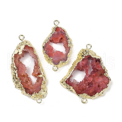 Dyed Natural Druzy Agate links G-R012-05G-03-1
