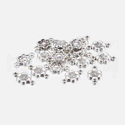 Tibetan Style Alloy Flower Links Connectors LF5093Y-1