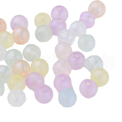 Rainbow Iridescent Plating Acrylic Beads MACR-N006-16D-B01-1