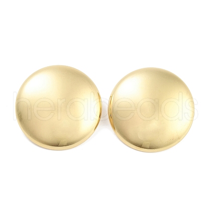 Flat Round 304 Stainless Steel Stud Earrings for Women EJEW-L283-101G-1