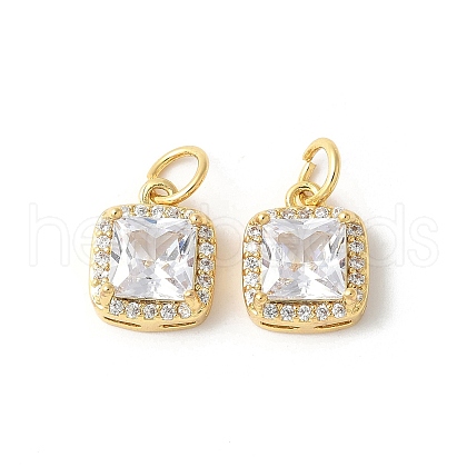 Brass Micro Pave Cubic Zirconia Pendants ZIRC-I071-16G-1