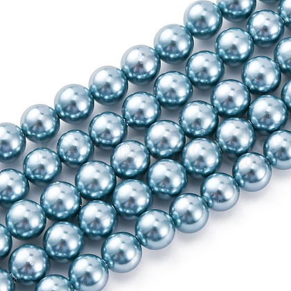 Shell Pearl Beads Strands BSHE-K015-6mm-02-1