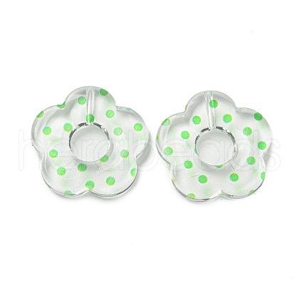 Transparent Printed Acrylic Beads OACR-H124-05B-03-1