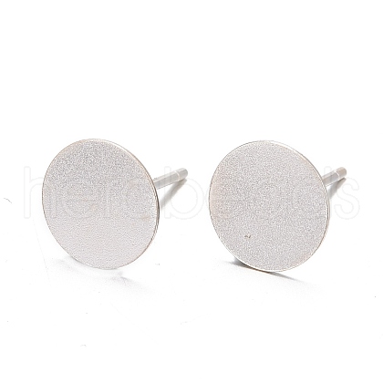 925 Sterling Silver Flat Pad  Stud Earring Findings STER-K167-045G-S-1