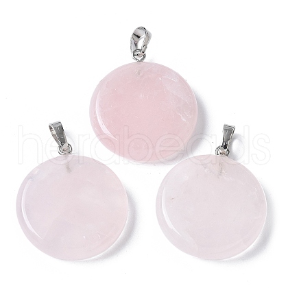 Natural Rose Quartz Pendants G-A259-04P-03-1