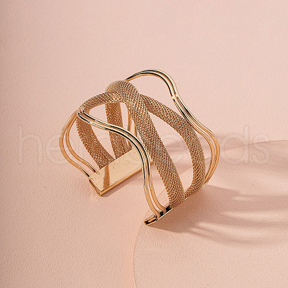 Wave Shape Alloy Cuff Bangles for Women WG73EA3-06-1