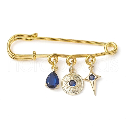 Evil Eye Iron Safety Pin Kilt Pins JEWB-BR00164-02-1