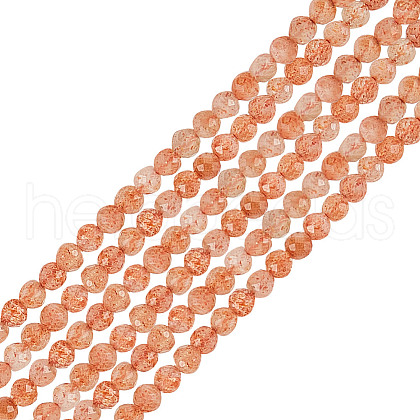 GOMAKERER 2 Strands Natural Sunstone Beads Strands G-GO0001-63-1