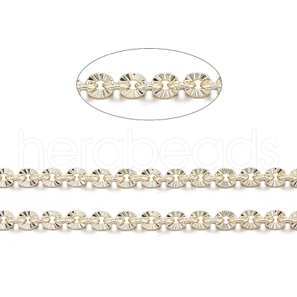 Flat Brass Textured Cable Chains CHC-I030-01G-1