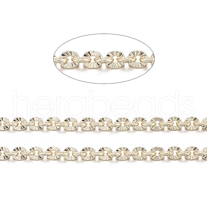 Flat Brass Textured Cable Chains CHC-I030-01G-1