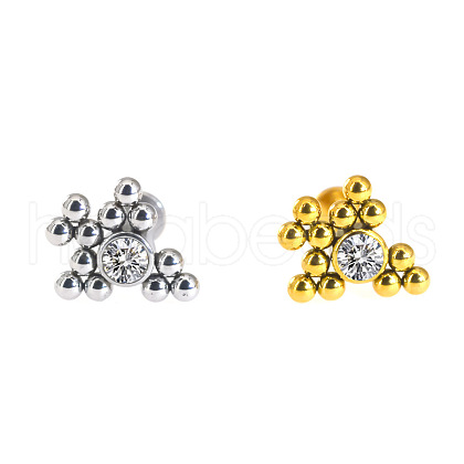 316L Surgical Stainless Steel & G23 Titanium Crystal Rhinestone Labrets for Women Men WG3A239-62-1