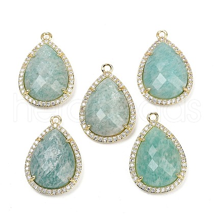 Natural Amazonite Faceted Pendants G-I382-05G-08-1