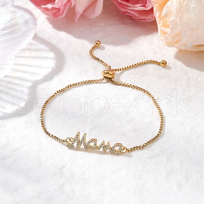 Mother's Day Adjustable 304 Stainless Steel Slider Bracelets BJEW-TA00613-1