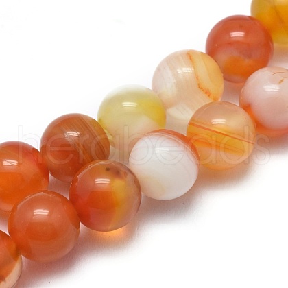 Natural Striped Agate/Banded Agate Beads Strands G-I254-03A-02-1