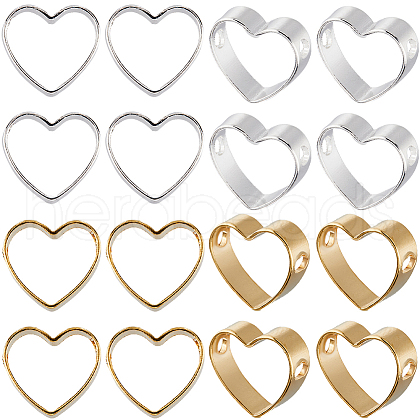 SUNNYCLUE 60Pcs 2 Colors Brass Bead Frame KK-SC0004-57-1