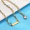 304 Stainless Steel Paperclip Chain Bracelets BJEW-A035-04G-01-5