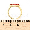Brass Enamel Cuff Open Rings for Women RJEW-F184-10A-G-5