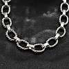 304 Stainless Steel Twisted Oval Link Chain Necklaces NJEW-R023-13P-2