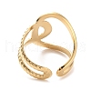 304 Stainless Steel Hollow Knot Open Cuff Rings RJEW-D002-43G-2