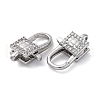Brass Clear Cubic Zirconia Lobster Claw Clasps KK-Z078-43P-2