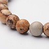 Round Natural Picture Jasper Stretch Bracelets BJEW-O117-03-2