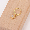 Brass Micro Pave Clear Cubic Zirconia Dangle Hoop Nose Rings FS-WG904D6-10-2