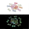 Bowknot UV Plating Luminous Rainbow Iridescent Acrylic Beads LACR-R001-03A-1