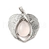 Natural Rose Quartz Teardrop Pendants KK-K331-02P-02-3