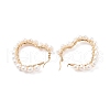 Mother's Day Jewellery Natural Pearl Wire Wrapped Heart Big Hoop Earrings for Women EJEW-JE04796-02-4