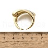 Brass Micro Pave Clear Cubic Zirconia Cuff Rings for Women RJEW-G347-04G-5