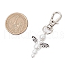 Angel Glass Pearl Pendant Decoration HJEW-JM02761-02-3