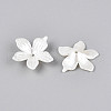 5-Petal ABS Plastic Imitation Pearl Acrylic Bead Caps OACR-ZX006-13-2