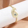 Brass Micro Pave Cubic Zirconia Link Bracelets BJEW-H202-03G-3