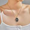 Elegant Brass Pave Clear Cubic Zirconia with Enamel Lucky Eye Necklaces RW8317-3-1