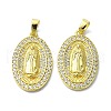 Rack Plating Brass Micro Pave Cubic Zirconia Pendants KK-R157-14A-G-1